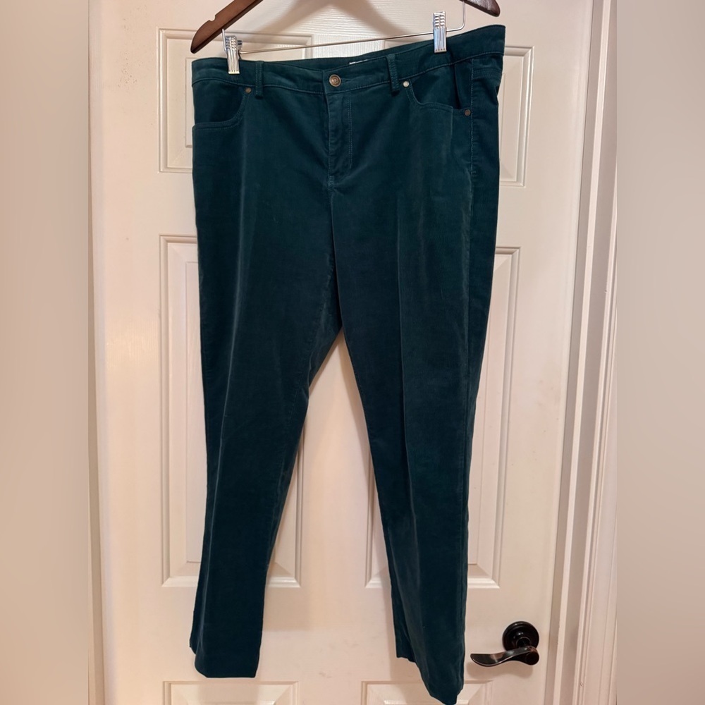 Michael Kors Dark Teal Corduroy Trousers size 12 - Picture 2 of 11